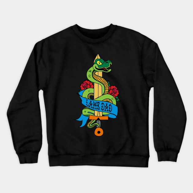 New School Snake & Dagger Tattoo Crewneck Sweatshirt by Vault Emporium